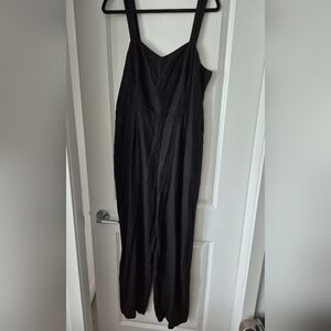 Old Navy Black Linen Blend Jumpsuit